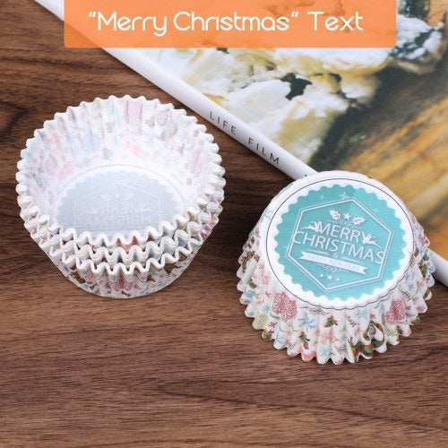 400PCS Christmas Cupcake Wrappers Disposable Cupcake Holders