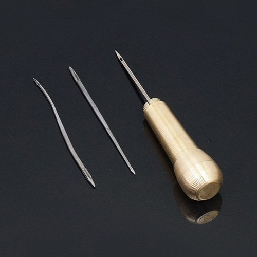 4pcs Needles Canvas Leather Sewing Awl Hand Stitcher Kit