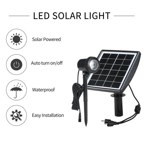 6V 1.8W LED Garden Lights Waterproof Solar Powered Outdoor  Spotlights