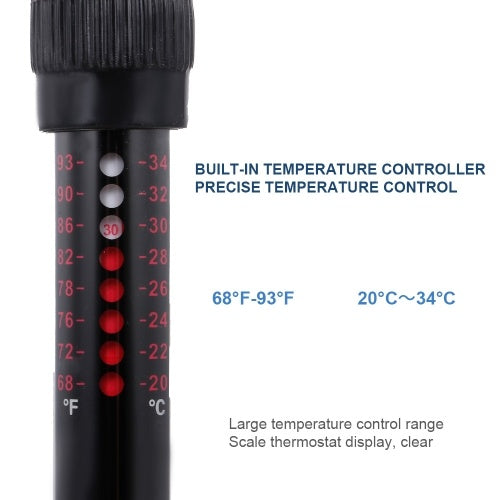 Aquarium Heater Submersible Auto Thermostat Heater Fish Tank Water Heater 25W Adjustable Temperature with Suction Cups