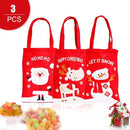 3pcs Christmas Gift Bags with Handles Reusable Grocery Bags