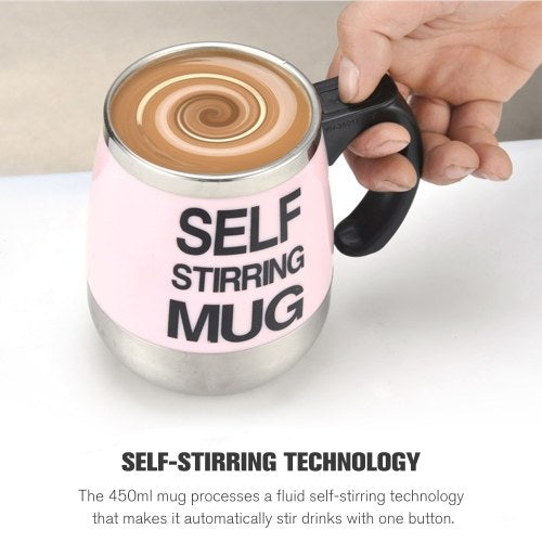 Self Stirring Mug 450ml Coffee Cup