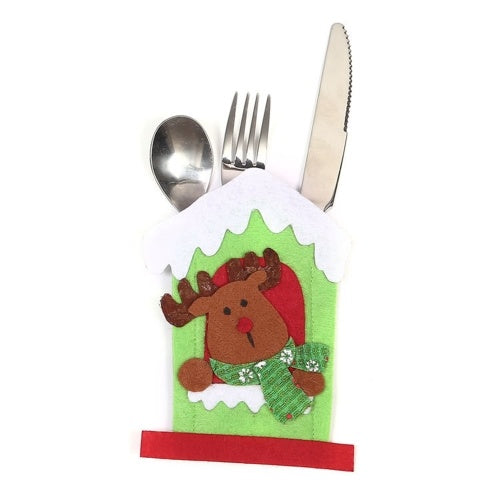 Mini Christmas Cutlery Tableware Holders Mini Santa Silverware Holders Candy Covers