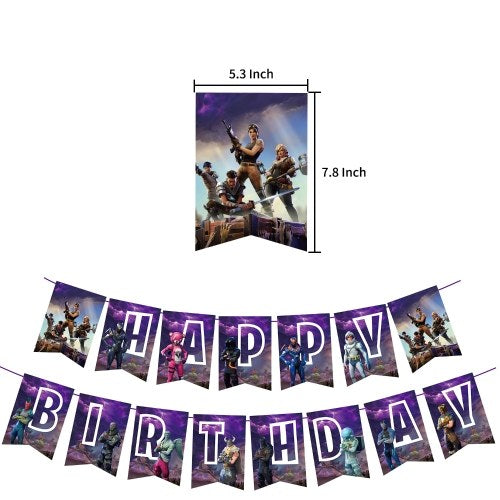 Party Supplies Set Happy Birthday Hanging Gaming Banner