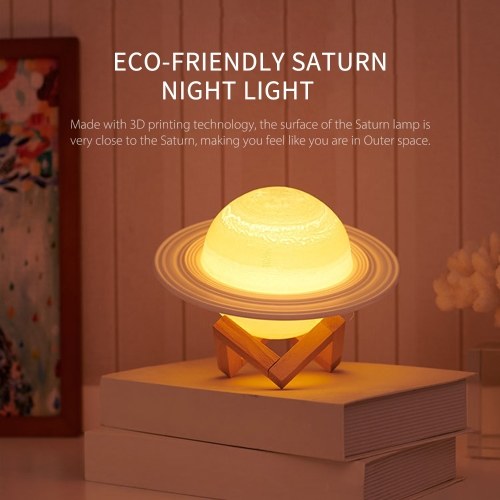 5 Inch 16 Colors LED Night Light 3D Printing Saturn Rechargeable Lamp