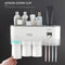 Toothbrush Rack with Toothpaste Dispenser Squeezer Magnetic Toothbrush Cup Drawer Wall Mounted