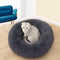 Bedding Plush Faux Fur Round Pet Dog Bed (Dark Grey,16'')