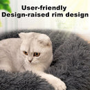 Bedding Plush Faux Fur Round Pet Dog Bed (Dark Grey,16'')