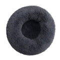 Bedding Plush Faux Fur Round Pet Dog Bed (Dark Grey,16'')