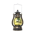 Warm Light Storm Lantern Christmas Pattern Small Led Lamp Decoration Xmas Pendant