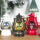 Warm Light Storm Lantern Christmas Pattern Small Led Lamp Decoration Xmas Pendant