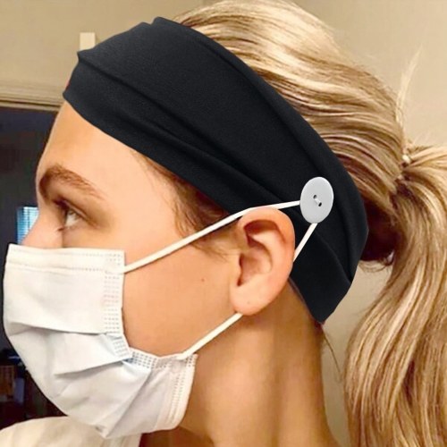 Colorful Headband with Buttons for Face Mask