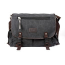 Men's Canvas Vintage Crossbody Satchel Shoulder Casual Messenger School Book Bag Black