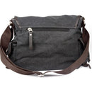 Men's Canvas Vintage Crossbody Satchel Shoulder Casual Messenger School Book Bag Black