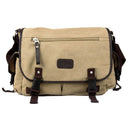 Men's Canvas Vintage Crossbody Satchel Shoulder Casual Messenger School Book Bag Black