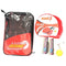 Table Tennis Set 2 Racket + 3 Ball + 1 Racket Pouch Long Handle Shake-hand Ping Pong Paddle Blue