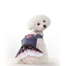 Fashion Pet Dog Clothes Jean Skirt Dress Lovely Lace Heart Apparel Costume