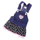 Fashion Pet Dog Clothes Jean Skirt Dress Lovely Lace Heart Apparel Costume