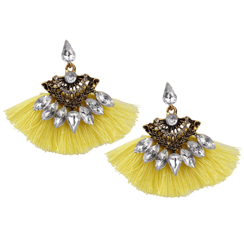 Handmade Premium Tassel Earrings - Yellow