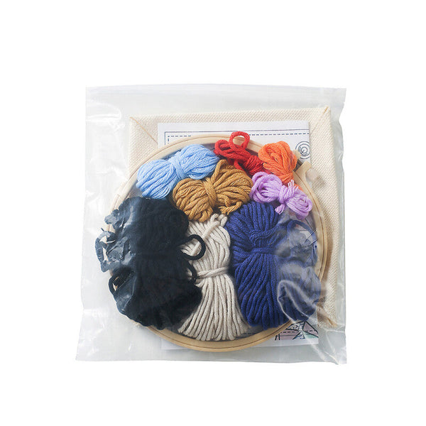 Handmade Self-embroidery Kit Set Wool - Rainbow