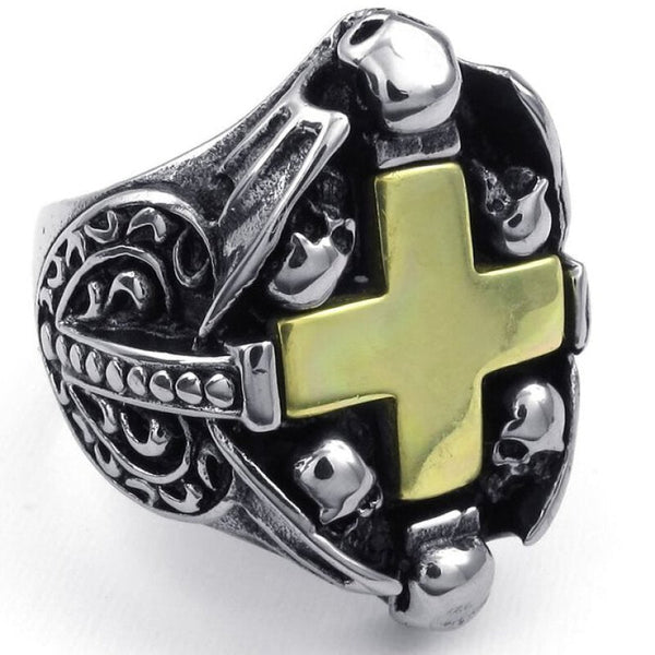 Hpolw Premium Gothic Black Ring - Silver