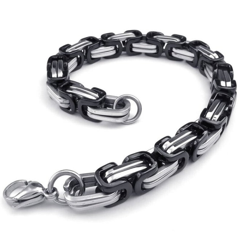 Hpolw Premium Stainless Steel Bracelet - Black&Silver