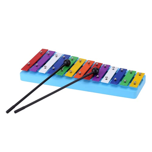 13 Bar Kid's Glockenspiel Xylophone Colorful Note of Educational Percussion Instrument Rhythm Toy for Baby Toddler Children