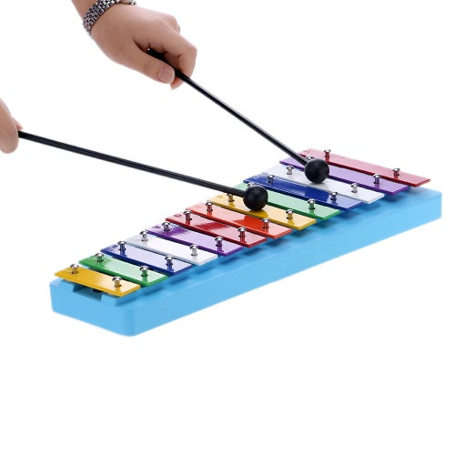 13 Bar Kid's Glockenspiel Xylophone Colorful Note of Educational Percussion Instrument Rhythm Toy for Baby Toddler Children