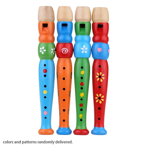 Wooden Piccolo Flute Sound Musical Instrument Early Education Toy Gift for Baby Kid Child