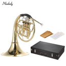 ammoon French Horn B/Bb Flat 3 Key Brass Gold Lacquer Single-Row Split Wind Instrument