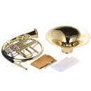 ammoon French Horn B/Bb Flat 3 Key Brass Gold Lacquer Single-Row Split Wind Instrument