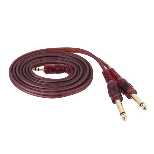 1.5m / 5ft Stereo Audio Cable Cord Wire 3.5mm 1/8" Male to Dual 6.35mm 1/4" TRS Male Plug for Computer Mixer Mixing Console