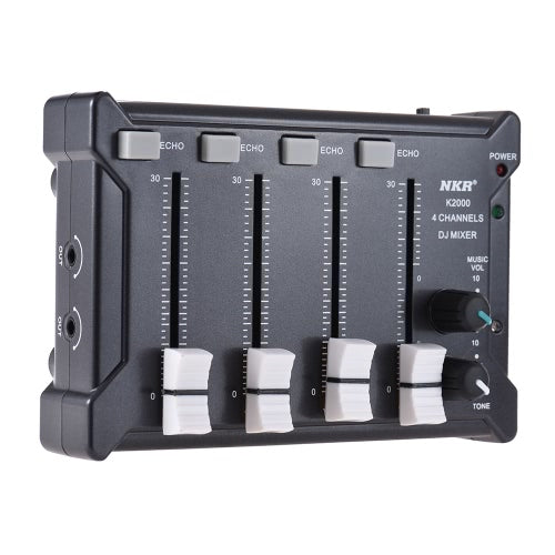 Professional Mini Pocket 4-Channel mono Stereo Audio DJ Sound Mixer USB Powered BT Connecting Mobile Phone Orange