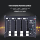 Professional Mini Pocket 4-Channel mono Stereo Audio DJ Sound Mixer USB Powered BT Connecting Mobile Phone Orange