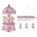 Luxury Dream 3-Horse Rotating Carousel Merry-go-round Windup Music Box