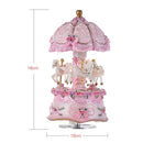 Luxury Dream 3-Horse Rotating Carousel Merry-go-round Windup Music Box