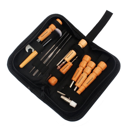 11 Pieces Guitar Repairing Maintenance Cleaning Kits Convenient Repair Tool Set for Guitar Ukulele Bass Banjo Violin