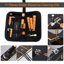 11 Pieces Guitar Repairing Maintenance Cleaning Kits Convenient Repair Tool Set for Guitar Ukulele Bass Banjo Violin