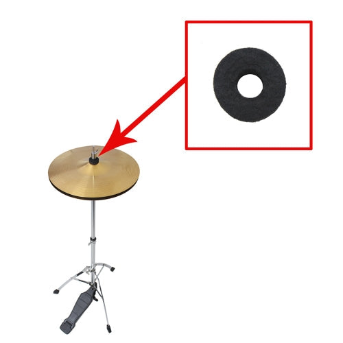 10pcs Cymbal Stand Felt Washer Pad Replacement Round Soft Black for Drum Set Cymbals