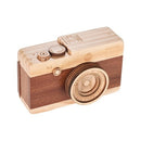 Wooden Music Box Retro Camera Design Classical Melody Birthday Christmas Festival Musical Gifts Home Office Decoration Crafts