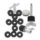 Drum Set Accessories Kit Including Hi-Hat Clutch + Wool Felt Pad for Bass Drum Pedal Beater + 10pcs Cymbal Felt Washers + Cymbal Stacker + Drum Key