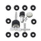 Drum Set Accessories Kit Including Hi-Hat Clutch + Wool Felt Pad for Bass Drum Pedal Beater + 10pcs Cymbal Felt Washers + Cymbal Stacker + Drum Key