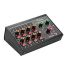 Muslady M-228A Compact Size 8-channel Mono/Stereo Audio Sound Mixer with Reverberation Function 60Hz Frequency Cutting