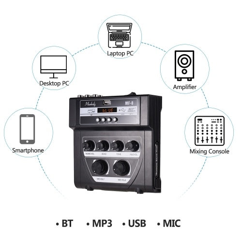 Muslady MF-8 Mini Karaoke Sound Audio Mixer