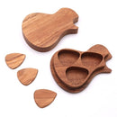 3 Pcs Wooden Guitar Picks with Case Wood Picks for Acoustic Electric Guitars Bass Ukulele Musical Instrument Tool