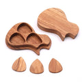 3 Pcs Wooden Guitar Picks with Case Wood Picks for Acoustic Electric Guitars Bass Ukulele Musical Instrument Tool