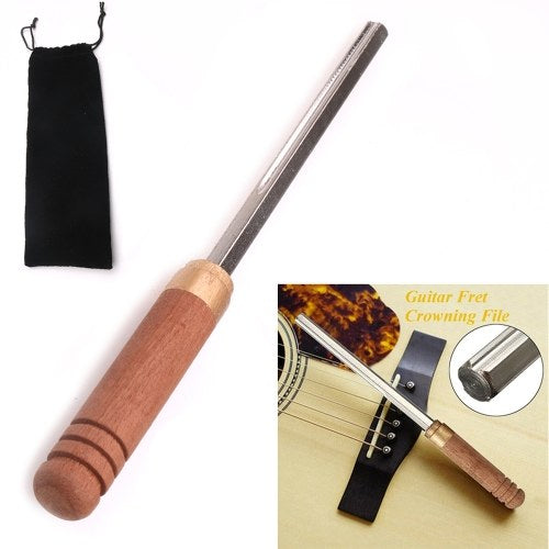 Wood Handle Guitar Fret Crowning File Dressing File Guitar Repairing Tools Professional Luthier Tool for Stringed Musical Instrument