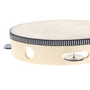 8" Hand Held Tambourine Drum Bell Birch Metal Jingles Percussion Musical Educational Toy Instrument for KTV Party Kids Games