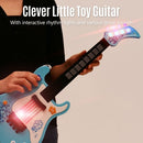 Kids Little Guitar with Rhythm Lights and Sounds Fun Educational Musical Instruments Electric Guitar Toy for Toddlers Children Boys and Girls Blue