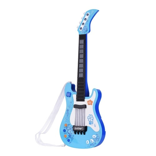 Kids Little Guitar with Rhythm Lights and Sounds Fun Educational Musical Instruments Electric Guitar Toy for Toddlers Children Boys and Girls Blue